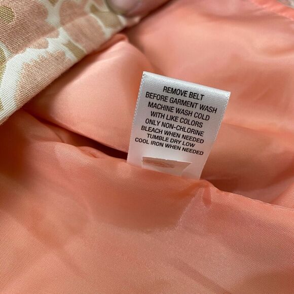 Merona Dress Size 6 Strapless Metallic Gold Peach Lined Built-In Bra Strap Party - Picture 11 of 16